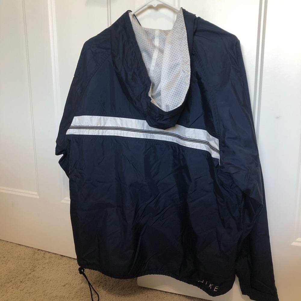 Vintage Nike woman’s size large 12-14 navy and white lined 1/4 zip windbreaker - Picture 10 of 10